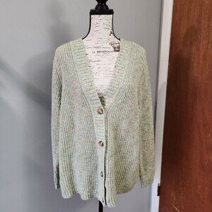 EUC, Susan Graver, Button-front V-neck Cardigan